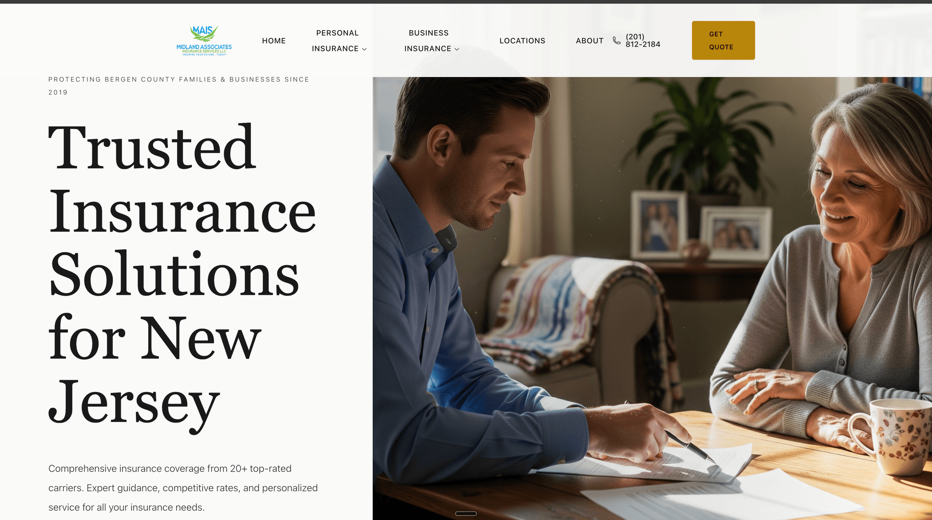 Midland Insurance website preview